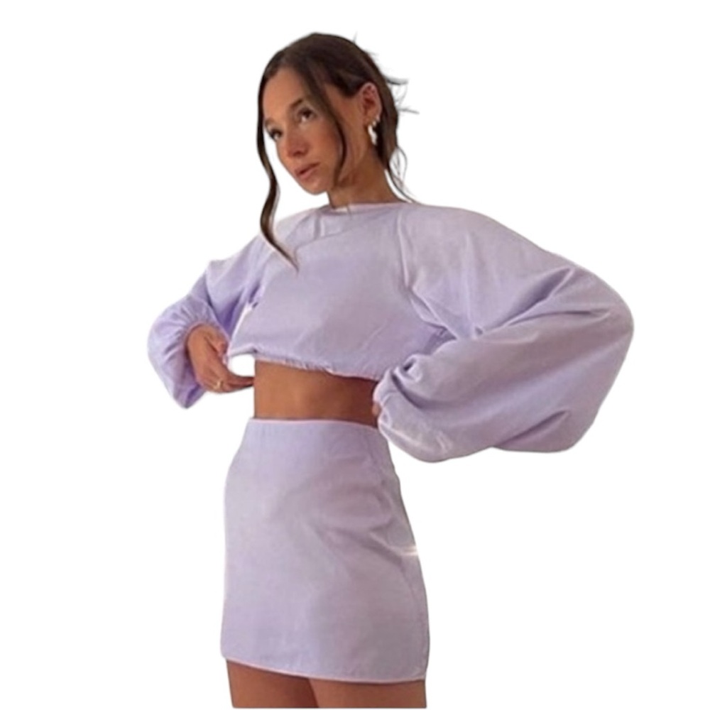 5/$20 MUST BUNDLE NWT WeWoreWhat Mini Slip Satin Charmeuse Skirt In Purple - Picture 2 of 15